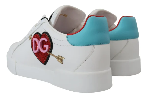 Dolce & Gabbana Women's Elegant White Portofino Leather Sneakers