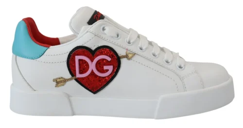 Dolce & Gabbana Women's Elegant White Portofino Leather Sneakers