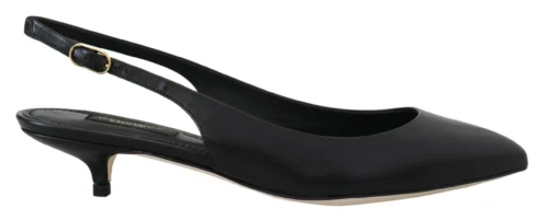 Dolce & Gabbana Women's Elegant Black Leather Slingback Pumps