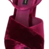 Dolce & Gabbana Women's Sumptuous Velvet Platform Sandals in Pink