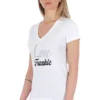 Frankie Morello Women's White Cotton Women TShirt