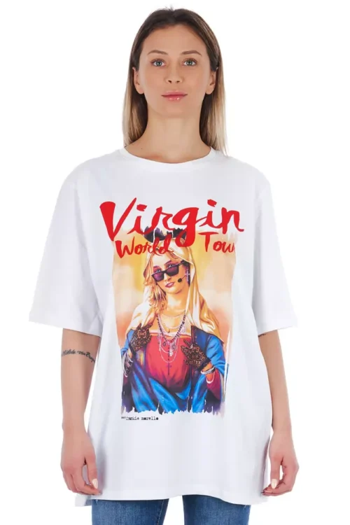 Frankie Morello Women's White Cotton Women T-Shirt
