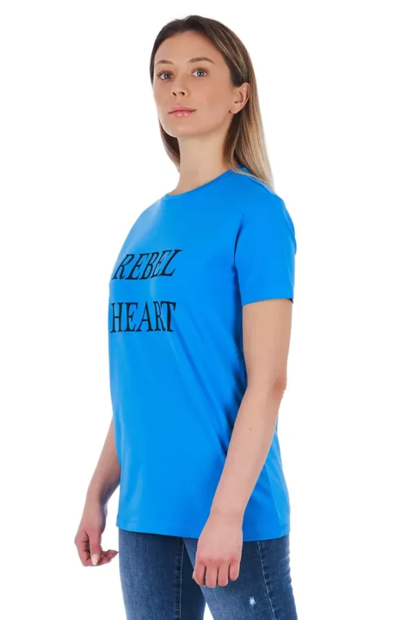 Frankie Morello Women's Light Blue Cotton Women T-Shirt