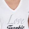 Frankie Morello Women's White Cotton Women TShirt