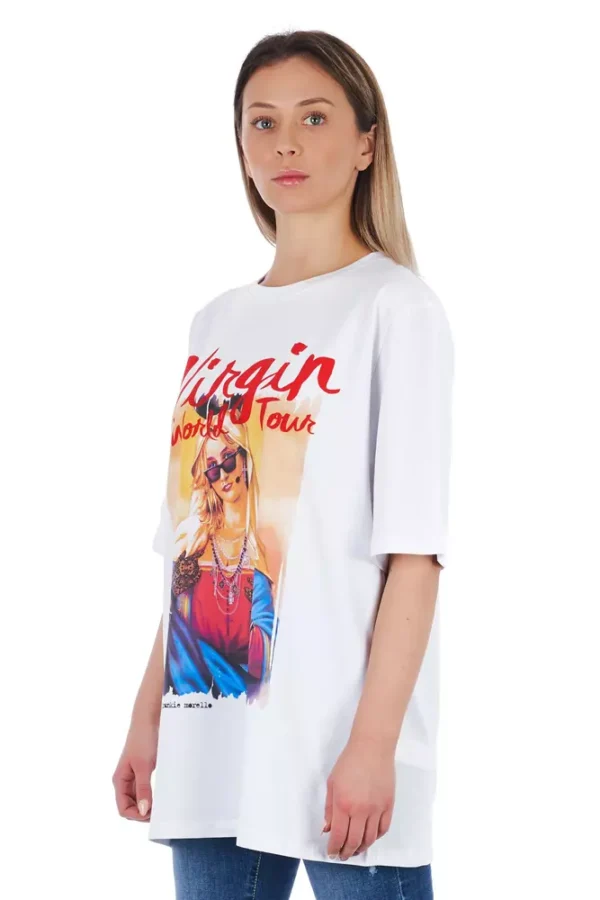 Frankie Morello Women's White Cotton Women T-Shirt