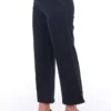 Frankie Morello Women's Black Cotton Women Cropped Trouser