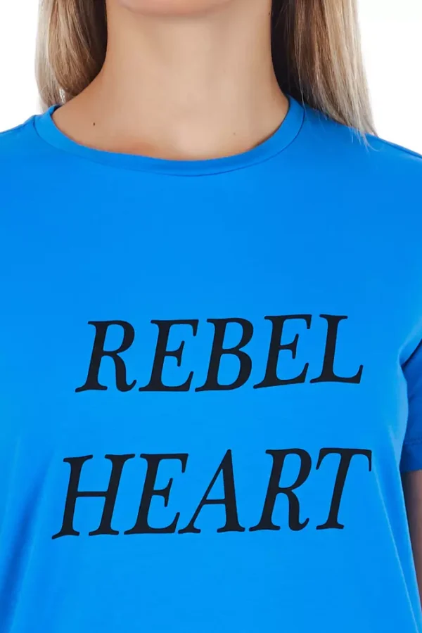 Frankie Morello Women's Light Blue Cotton Women T-Shirt