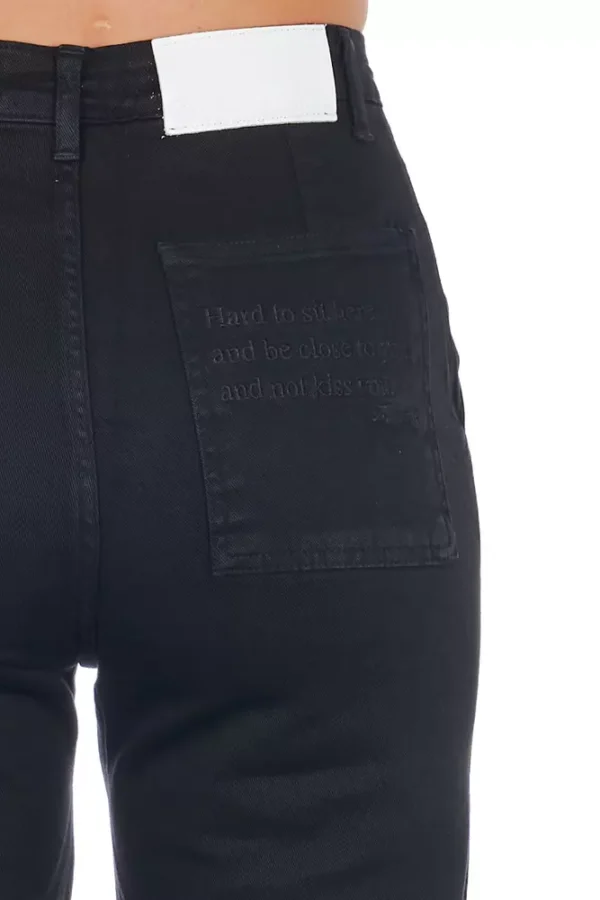 Frankie Morello Women's Black Cotton Women Cropped Trouser
