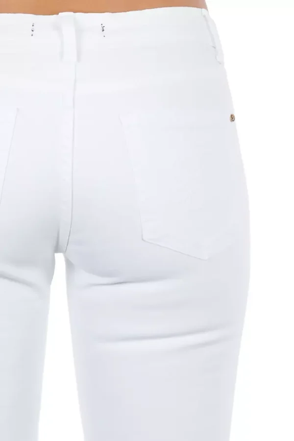 Frankie Morello Women's White Cotton Women Jeans