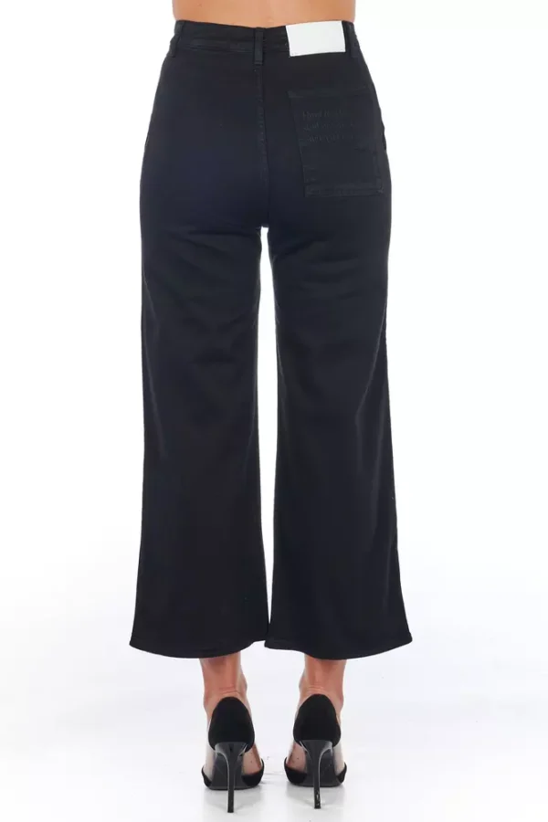 Frankie Morello Women's Black Cotton Women Cropped Trouser