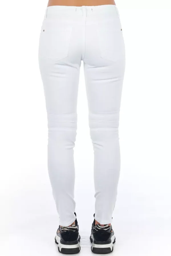 Frankie Morello Women's White Cotton Women Jeans