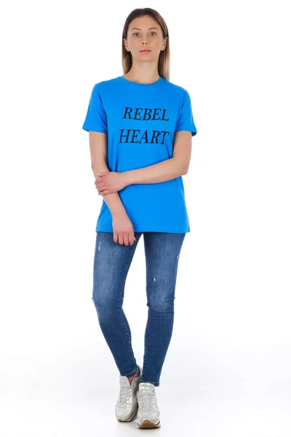 Frankie Morello Women's Light Blue Cotton Women T-Shirt