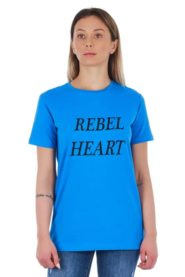 Frankie Morello Women's Light Blue Cotton Women T-Shirt