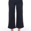 Frankie Morello Women's Black Cotton Women Cropped Trouser