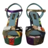 Dolce & Gabbana Women's Multicolor Ankle Strap Wedge Sandals