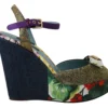 Dolce & Gabbana Women's Multicolor Ankle Strap Wedge Sandals