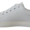 Dolce & Gabbana Women's Elegant White Lace-Up Leather Sneakers