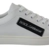 Dolce & Gabbana Women's Elegant White Lace-Up Leather Sneakers