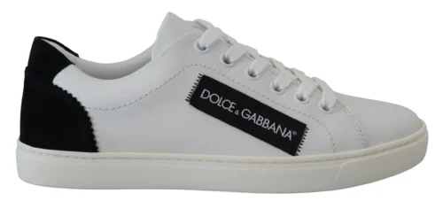 Dolce & Gabbana Women's Elegant White Lace-Up Leather Sneakers