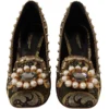 Dolce & Gabbana Women's Elegant Gold Jacquard Brocade Pumps