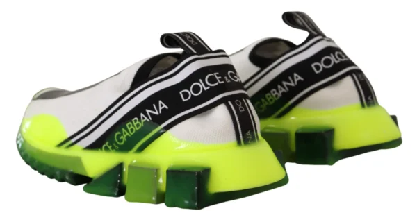 Dolce & Gabbana Women's Elegant Sorrento Sneakers in White & Yellow