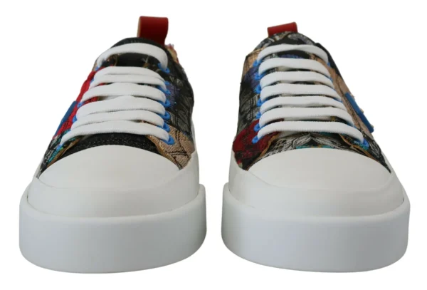 Dolce & Gabbana Women's Multicolor Patchwork Lace-Up Sneakers
