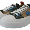 Dolce & Gabbana Women's Multicolor Patchwork Lace-Up Sneakers