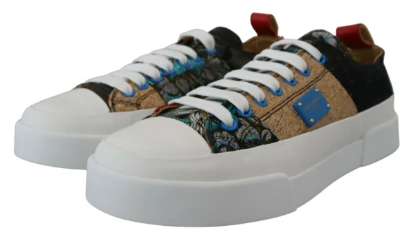 Dolce & Gabbana Women's Multicolor Patchwork Lace-Up Sneakers