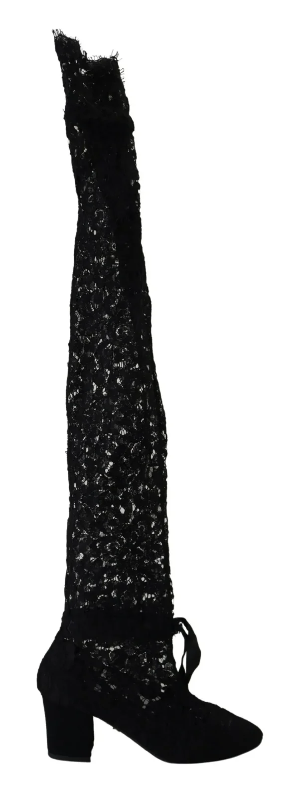 Dolce & Gabbana Women's Elegant Black Lace Stretch Sock Pumps