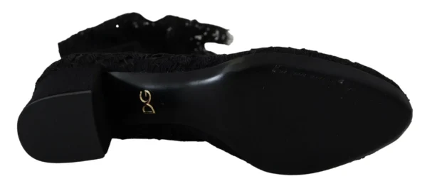 Dolce & Gabbana Women's Elegant Black Lace Stretch Sock Pumps