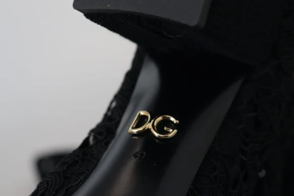 Dolce & Gabbana Women's Elegant Black Lace Stretch Sock Pumps