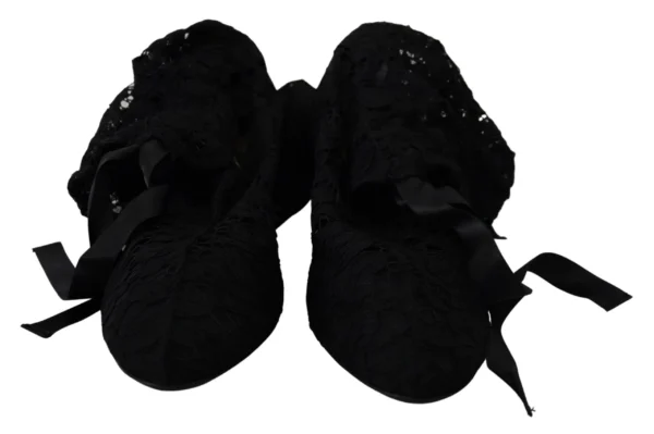 Dolce & Gabbana Women's Elegant Black Lace Stretch Sock Pumps