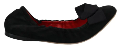 Dolce & Gabbana Women's Elegant Black Suede Ballet Flats