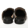 Christian Louboutin Women's Black Brown Leapord Print Open Back Loafer
