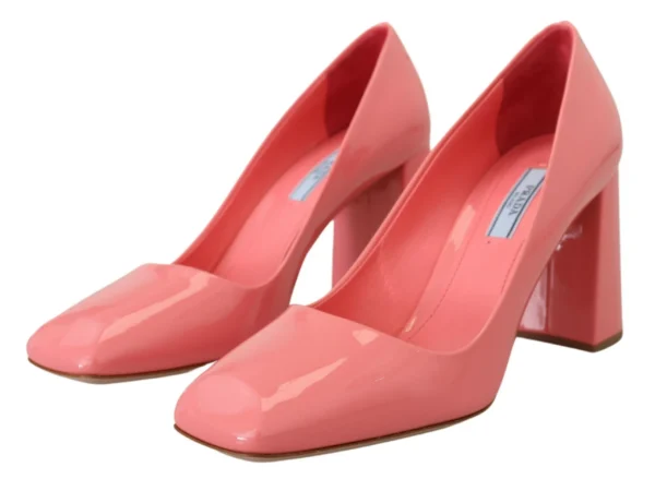 Prada Women's Elegant Square Toe Pink Heels