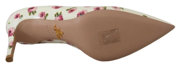 Prada Women's Elegant Floral Print Leather Heels