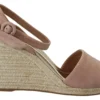 Prada Women's Elegant Suede Ankle Strap Wedge Sandals