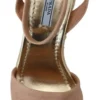 Prada Women's Elegant Suede Ankle Strap Wedge Sandals