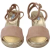 Prada Women's Elegant Suede Ankle Strap Wedge Sandals