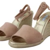 Prada Women's Elegant Suede Ankle Strap Wedge Sandals