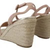 Prada Women's Elegant Suede Ankle Strap Wedge Sandals