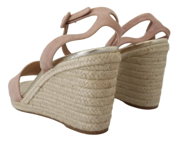 Prada Women's Elegant Suede Ankle Strap Wedge Sandals