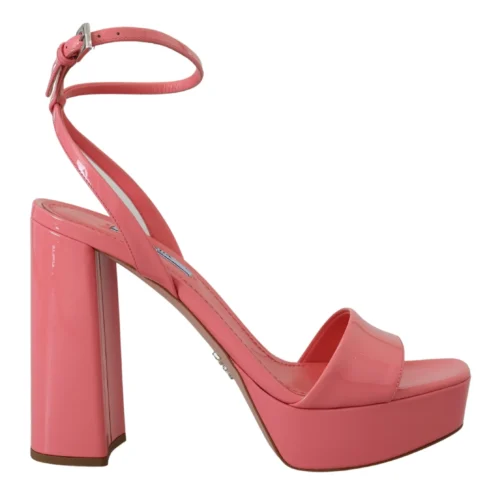Prada Women's Chic Pink Patent Leather Platform Sandals
