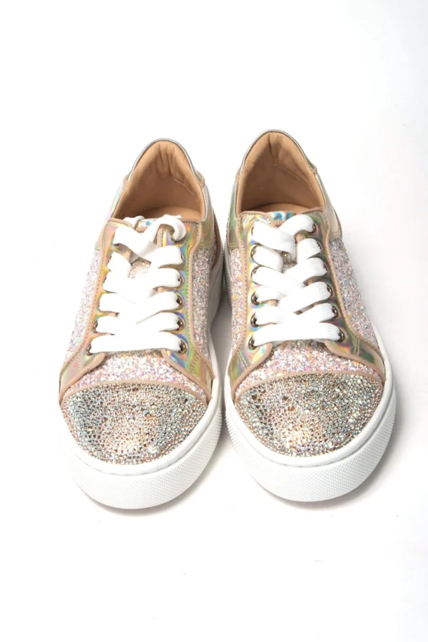 Christian Louboutin Women's Rose Gold Verissma 2 Strauss Flat Sneaker