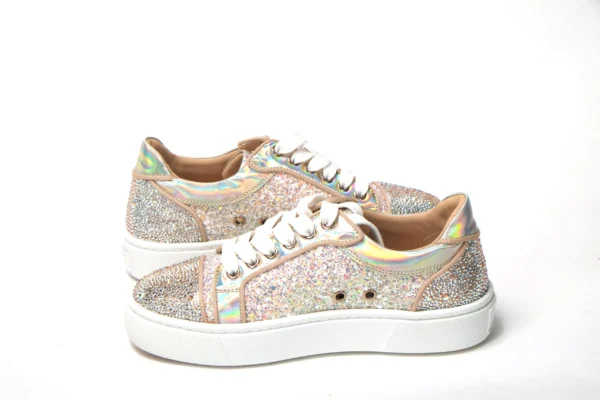 Christian Louboutin Women's Rose Gold Verissma 2 Strauss Flat Sneaker