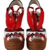 Dolce & Gabbana Women's Multicolor Lace-Up Wedge Sandals