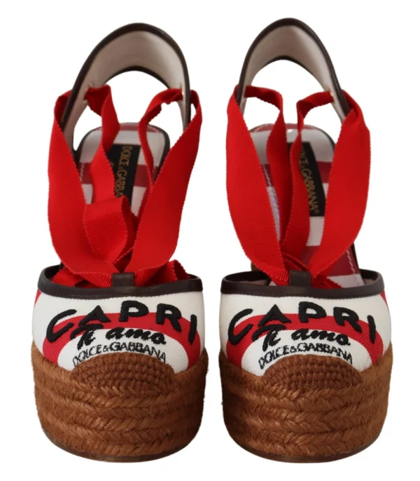 Dolce & Gabbana Women's Multicolor Lace-Up Wedge Sandals