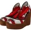 Dolce & Gabbana Women's Multicolor Lace-Up Wedge Sandals