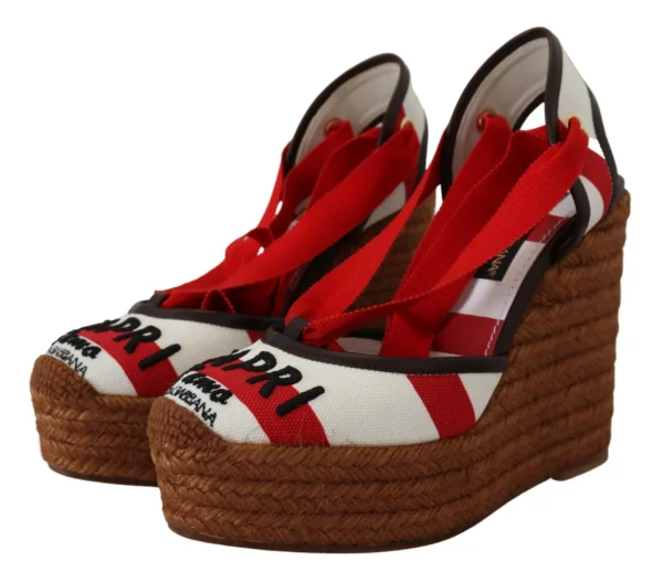 Dolce & Gabbana Women's Multicolor Lace-Up Wedge Sandals