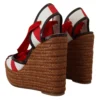 Dolce & Gabbana Women's Multicolor Lace-Up Wedge Sandals